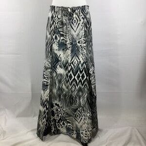 SW3 Bespoke Women's Skirt Silk A Line Maxi
Length Drawstring Waist Front Slits M